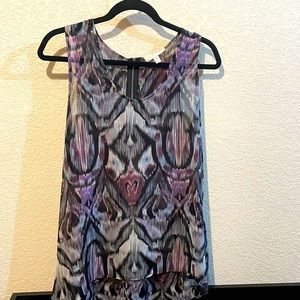 Multi-colored sleeveless silk Kenar top. Beautiful and flowing.